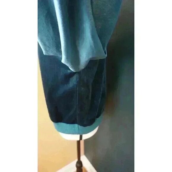LIE by Lee Chung Chung Velvet Lace-Up Sleeve Top in Teal - Size S - Picture 5 of 15